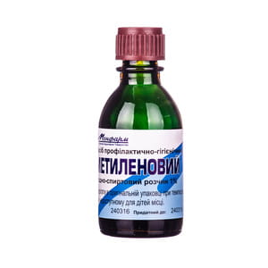 Метиленовий синій розчин водно-спиртовий 1% флакон 20 мл
