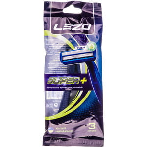 Станок для бритья LEZO (Лезо) Super+ (Супер+) мужской одноразовый 3 шт