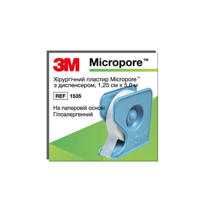 Пластырь хирургический Micropore (Микропор) 1535 на нетканной основе на диспенсере белый размер 1,25см х 5м 1 шт
