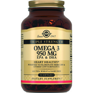 Омега-3 тройная ЭПК, ДГК SOLGAR (Солгар) капсулы по 950 мг флакон 50 шт