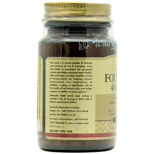 Фолієва кислота SOLGAR (Солгар) 400 мкг таблетки флакон 100 шт