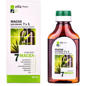Олія для волосся ELFA PHARM (Ельфа Фарм) 7 олій 7 в 1 проти випадіння волосся 100 мл