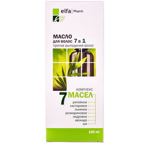 Олія для волосся ELFA PHARM (Ельфа Фарм) 7 олій 7 в 1 проти випадіння волосся 100 мл