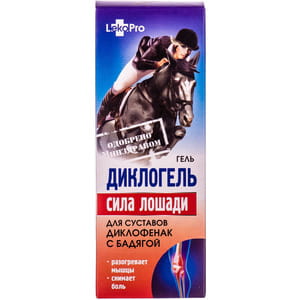 Гель для суглобів Сила лошаді Диклогель диклофенак з бадягою туба 75 мл