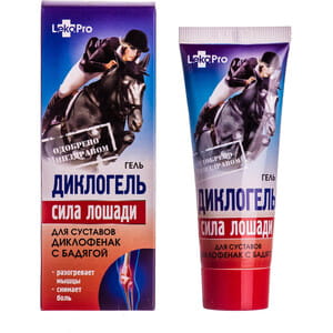 Гель для суглобів Сила лошаді Диклогель диклофенак з бадягою туба 75 мл