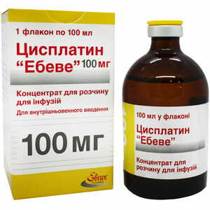 Цисплатин Ебеве конц. д/р-ну д/інф. 1мг/мл фл. 100мл (100мг) №1***
