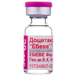 Доцетаксел Эбеве конц. д/р-ра д/инф. 10мг/мл фл. 2мл (20мг) №1***