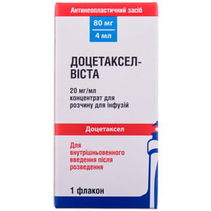 Доцетаксел-Виста конц. д/р-ра д/инф. 20мг/мл фл. 4мл (80мг) №1***