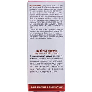 Краплі Гриб Шиїтаке Грибна аптечка для загального зміцнення організму та зниження холестерину в крові флакон 100 мл