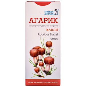 Капли Гриб Агарик Грибная аптечка для общего укрепления организма и нормализации фунций лимфатической системы флакон 100 мл