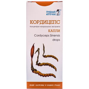 Краплі Гриб Кордицепс Грибна аптечка для загального зміцнення організму сприяє нормалізації обміну речовин флакон 100 мл