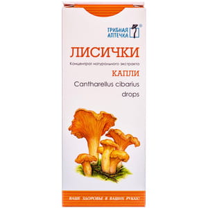 Капли Гриб Лисички Грибная аптечка для общего укрепления организма способствует повышению иммунитета флакон 100 мл
