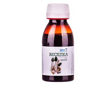 Краплі Гриб Веселка (Сморчок) Грибна аптечка для загального зміцнення організму для нормалізації рівня холестерину та кров'яного тиску флакон 100 мл