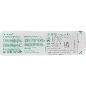 Игла для спинальной анестезии Pencan (Пенкан) с заточкой Карандаш размер G25 (0.53 x 88 мм) оранжевая 1 шт