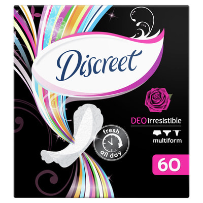 Прокладки ежедневные гигиенические женские DISCREET (Дискрит) Deo Irresistible Multiform (Део Иресистбл Мультиформ) 60 шт