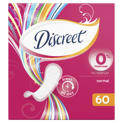 Прокладки щоденні DISCREET (Діскріт) No perfume Normal (но перфюм нормал) гігієнічні жіночі 60 шт
