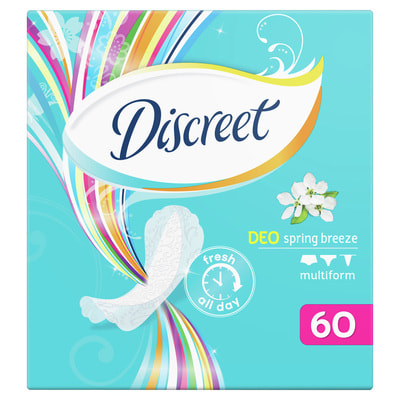 Прокладки щоденні DISCREET (Діскріт) Deo Spring Breeze Multiform (део спрінг бріз мультиформ) гігієнічні жіночі 60 шт
