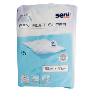 Пеленки гигиенические впитывающие SENI Soft Super (Сени Софт Супер) размер 60см х 60см 5 шт