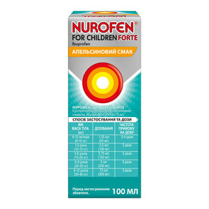 Нурофєн д/дітей форте сусп. орал. 200мг/5мл фл. 100мл апельсин