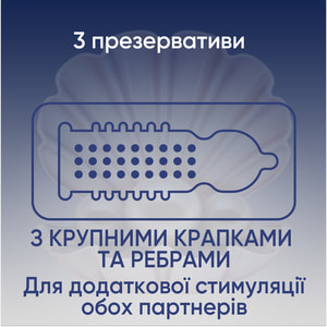 Презервативы латексные с силиконовой смазкой CONTEX (Контекс) Extra Sensation (Экстра Сенсейшн) с крупными точками и ребрами 3 шт