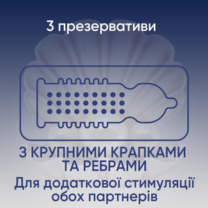 Презервативы латексные с силиконовой смазкой CONTEX (Контекс) Extra Sensation (Экстра Сенсейшн) с крупными точками и ребрами 3 шт