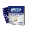 Презервативи латексні з силіконовою змазкою CONTEX (Контекс) Extra Sensation (Екстра Сенсейшн) з великими крапками та ребрами 3 шт