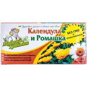 Фиточай Мудрый Травник Календула и Ромашка в фильтр-пакетах по 1,5 г 20 шт