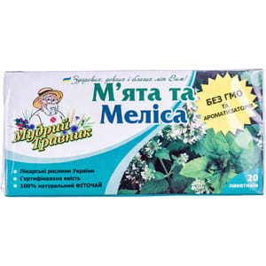 Фиточай Мудрый Травник Мята и Мелисса в фильтр-пакетах по 1,2 г 20 шт