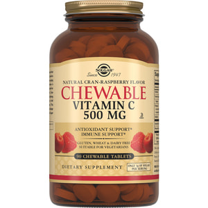 Вітамін С 500 мг з малиновим смаком SOLGAR (Солгар) таблетки флакон 90 шт