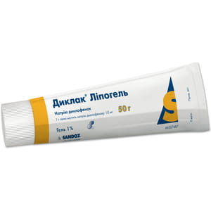 Диклак Ліпогель гель 1% туба 50г