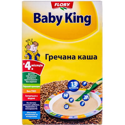 Каша безмолочная детская FLORY (ФЛОРИ) Baby King (Беби Кинг) Гречневая для детей с 4-х месяцев 160г