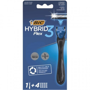 Бритва BIC (Бик) Flex 3 Hybrid (Флекс 3 Гибрид) 1 шт + 4 кассеты