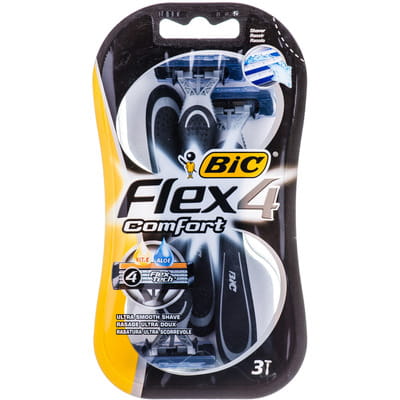 Бритва BIC (Бік) Flex 4 Comfort (Флекс 3 Комфорт) з 4-ма лезами упаковка 3 шт