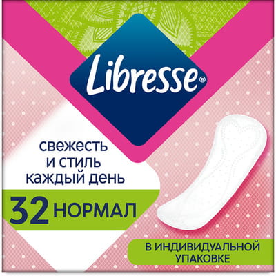 Прокладки щоденні жіночі LIBRESSE (Лібрес) Natural Daily Fresh (Дейлі фреш) Нормал 32 шт