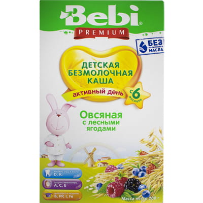 Каша безмолочная детская KOLINSKA BEBI Premium (Колинска беби премиум) Овсяная с лесными ягодами для детей с 6-ти месяцев 200 г