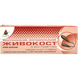 Крем-бальзам для тела Эликсир Живокост с медицинской пиявкой венотонизирующий, противовоспалительный 75 мл