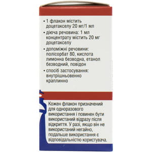 Доцетаксел-Віста конц. д/р-ну д/інф. 20мг/мл фл. 1мл (20мг) №1***