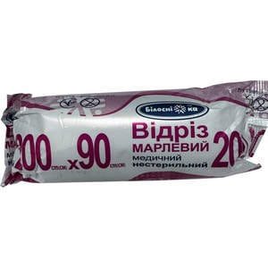 Отрез марлевый (марля) Белоснежка медицинский нестерильный размер длина 200 см (2 метра) х ширина 90 см 1 шт