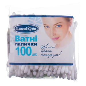 Палички ватні Білосніжка пакет 100 шт