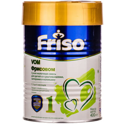 Смесь сухая молочная Friso VOM (Фрисовом) 1 с пребиотиком для детей с рождения до 6 месяцев 400 г NEW