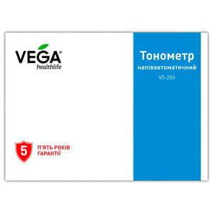 Измеритель (тонометр) артериального давления VEGA (Вега) модель VS-250 полуавтоматический