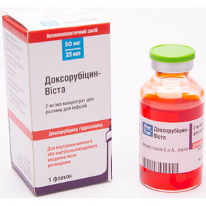 Доксорубіцин-Віста конц. д/р-ну д/інф. 2мг/мл фл. 25мл (50мг) №1