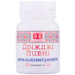 Дрожжи пивные общеукрепляющие таблетки по 0,5 г флакон 100 шт Фармаком