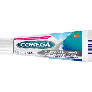 Крем для фиксации зубных протезов Корега Экстрасильный Без вкуса (нейтральный вкус) 40 г