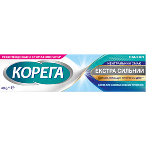 Крем для фиксации зубных протезов Корега Экстрасильный Без вкуса (нейтральный вкус) 40 г