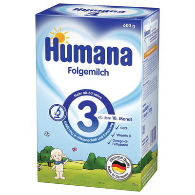 Смесь сухая молочная детская HUMANA (Хумана) 3 для дальнейшего кормления с пребиотиками галактоолигосахаридами с 10 месяцев 600 г