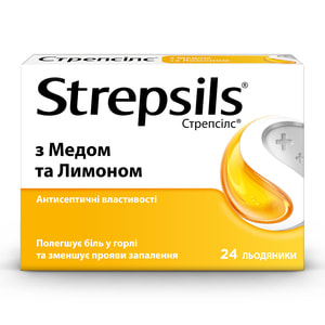 Стрепсілс мед-лимон льодяники №24