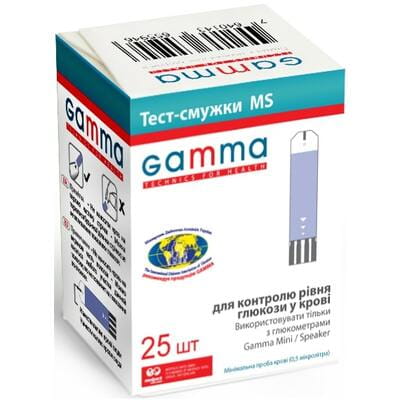 Тест-смужки для глюкометра GAMMA MS (Гамма МС) 2 флакони по 25 шт