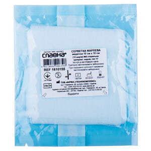 Серветки марлеві Славна медичні стерильні розмір 10см х 10см (12 шарів) 2 шт