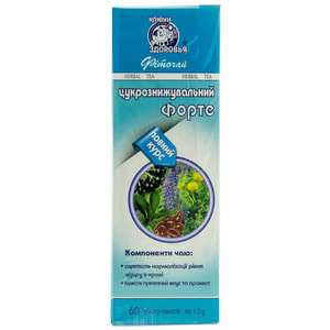 Фіточай Ключі Здоров'я Цукрознижувальний форте в фільтр-пакетах по 1,5 г 60 шт